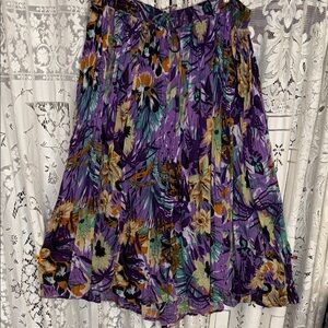 Studio West Purple Floral A-Line Skirt